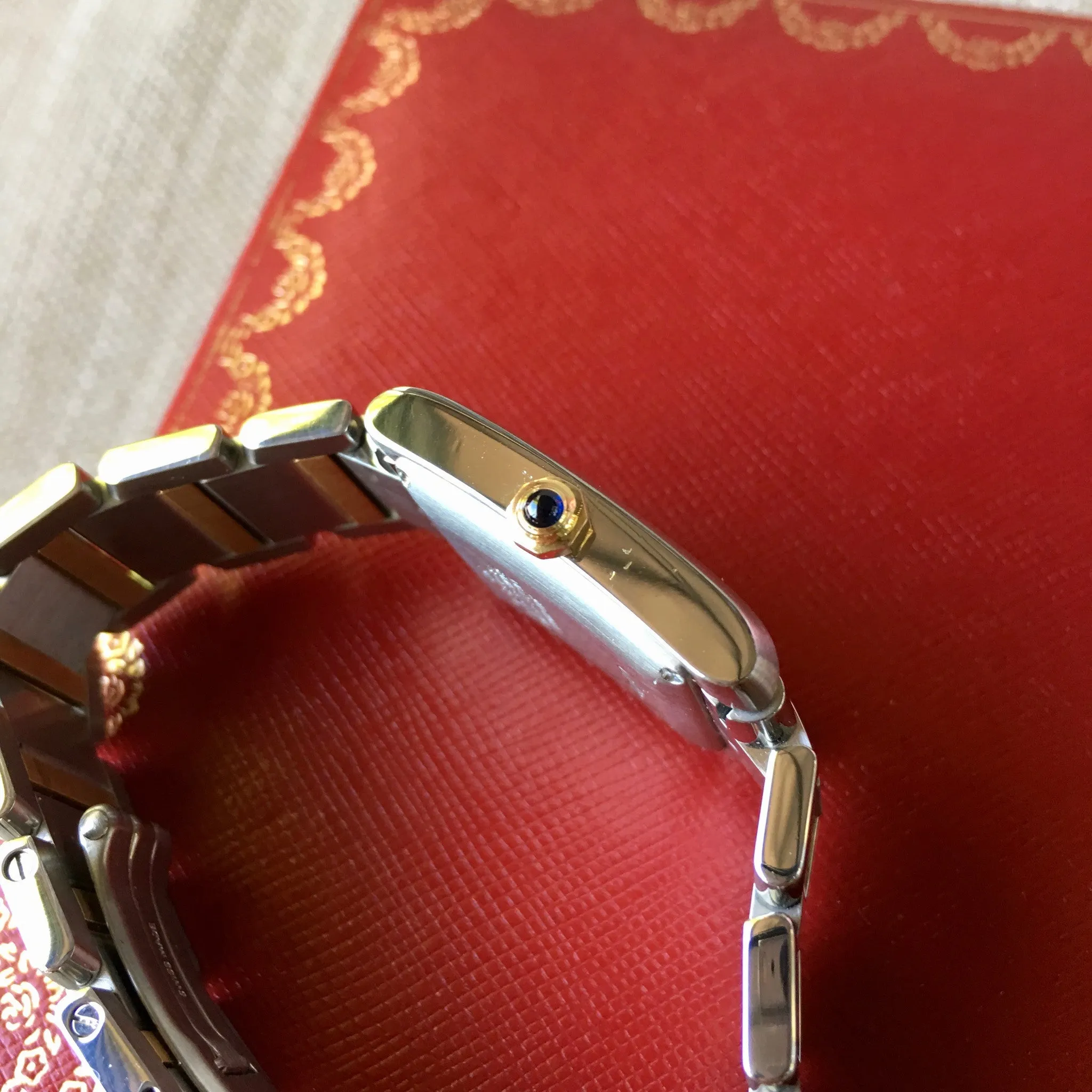 Cartier Tank Francaise 2302 Two Tone Steel 18k Gold 28mm Wristwatch