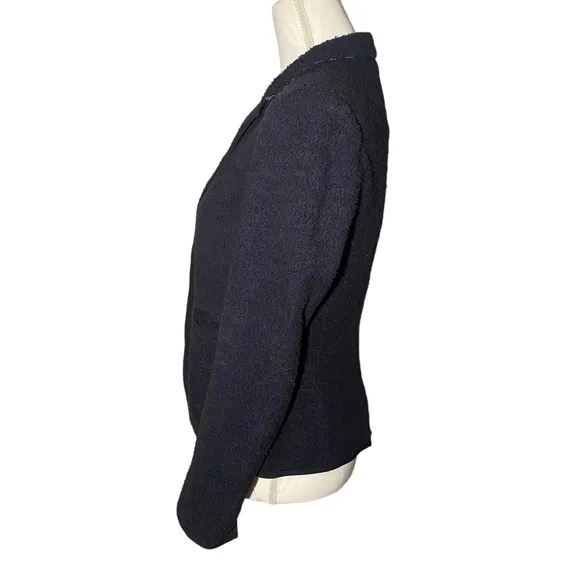 Cartonnier by Anthropologie Women's Size 2 Tweed Blue Black Blazer Preppy Stripe