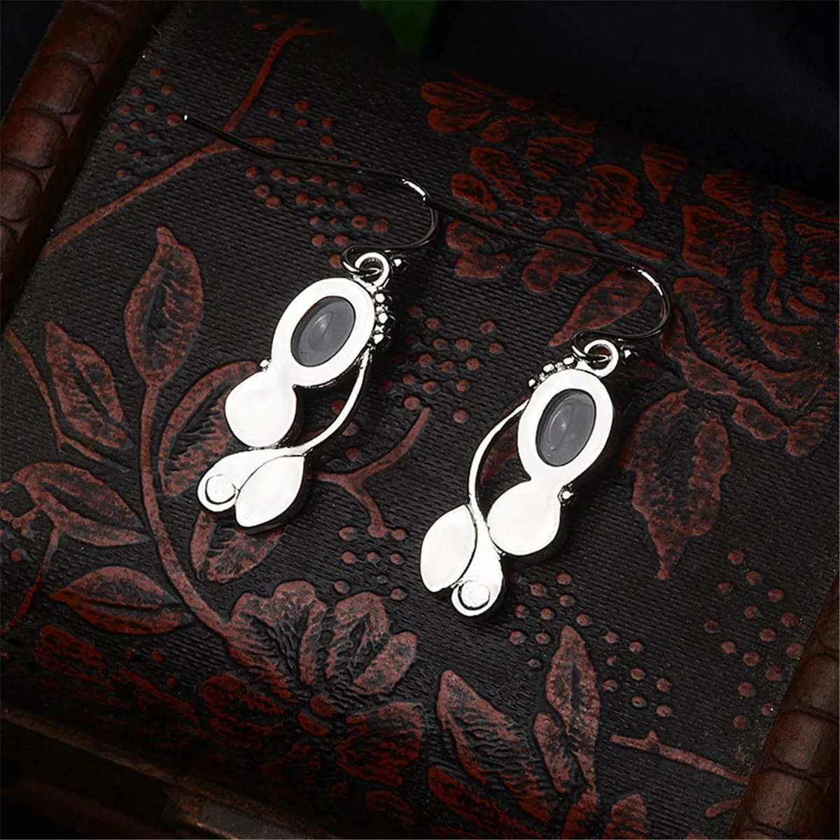 Cat's Eye & Crystal Silver-Plated Vine Drop Earrings