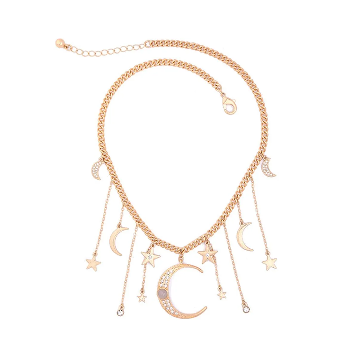 Cat's Eye & Cubic Zirconia Celestial Statement Necklace