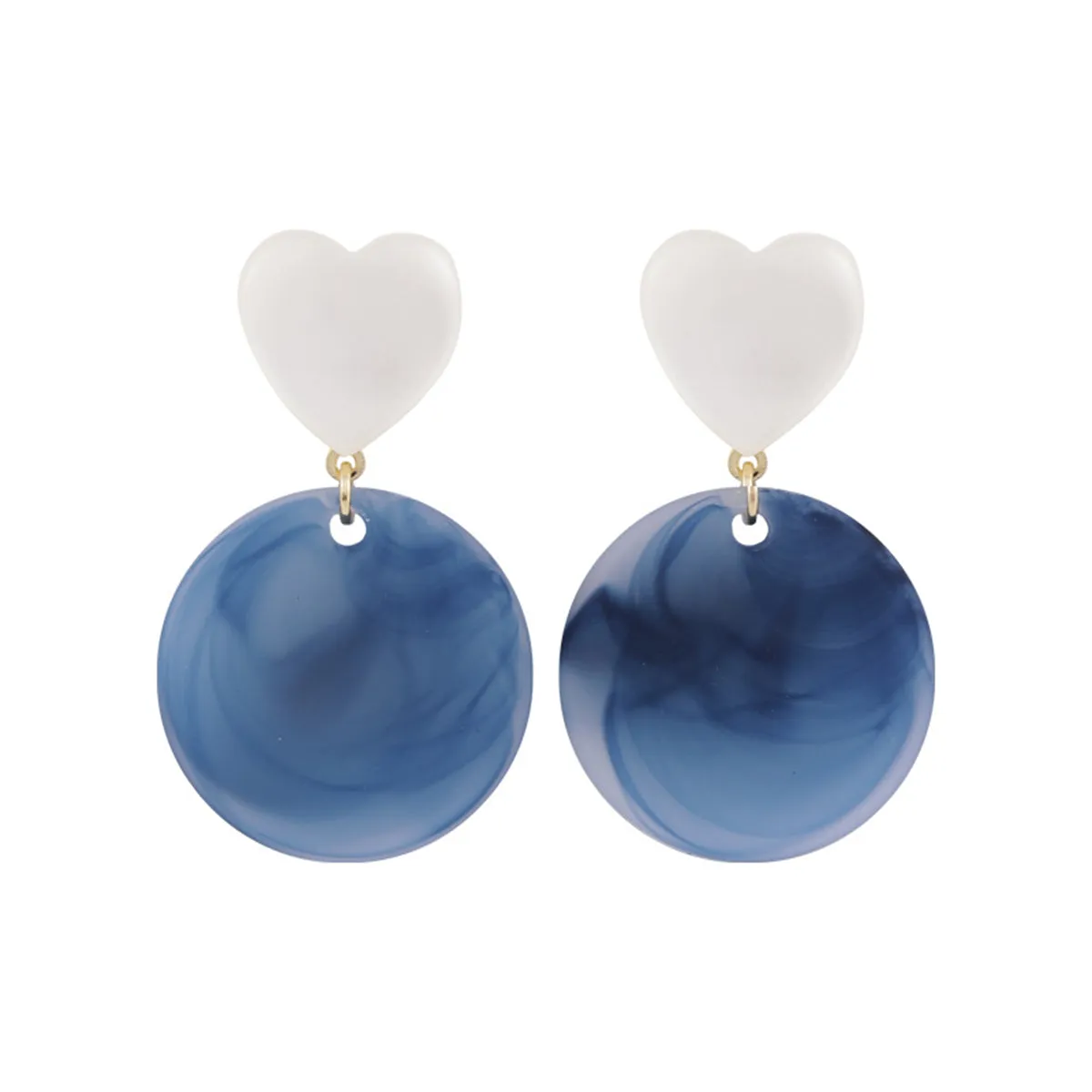 Cat's Eye & Resin 18K Gold-Plated Heart Drop Earrings