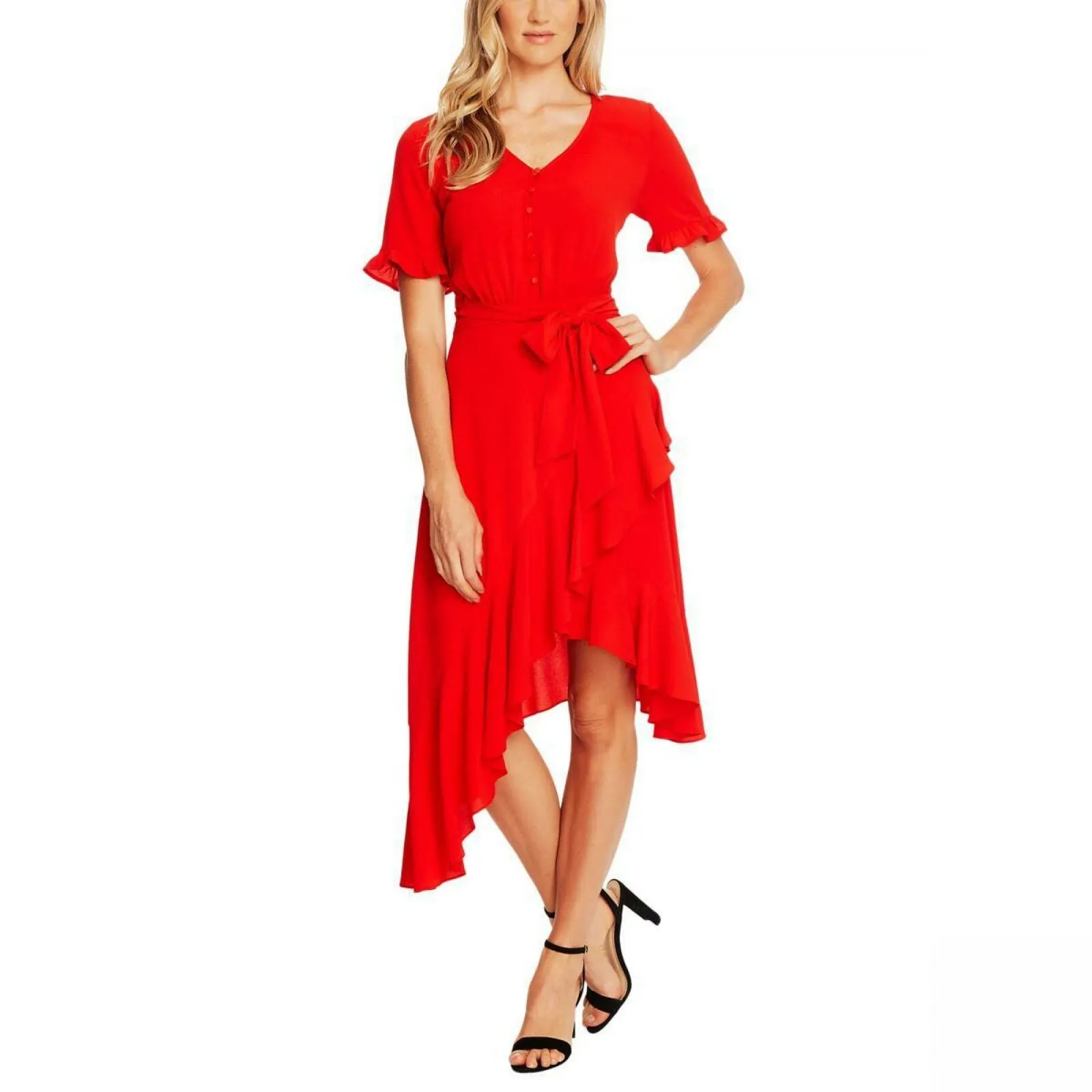 Cece Women's V-Neck Ruffle Dress