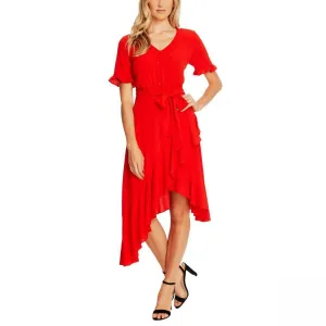 Cece Women's V-Neck Ruffle Dress