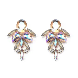 Champagne Crystal & Cubic Zirconia Drop Earrings