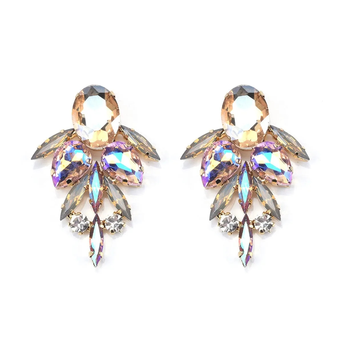 Champagne Crystal & Cubic Zirconia Drop Earrings