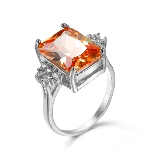 Champagne Crystal & Cubic Zirconia Radiant-Cut Ring