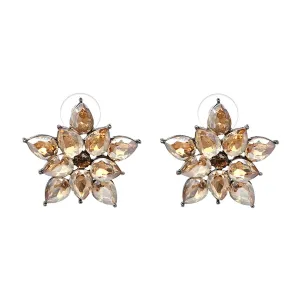 Champagne Crystal Star Stud Earrings