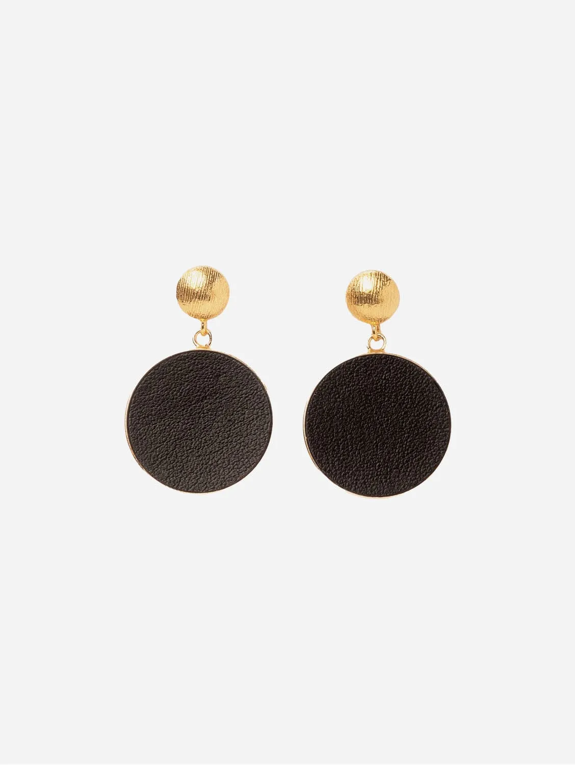 Charlotte 24ct Gold Plated Stud Earrings | Black & Gold