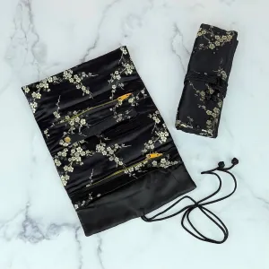 Cherry Blossom Brocade Jewelry Roll