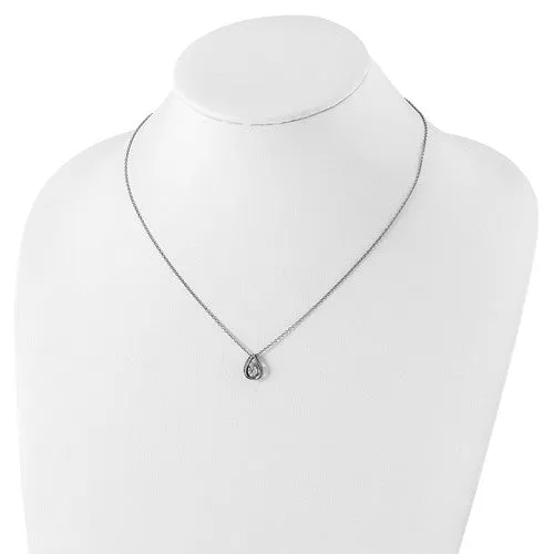 Cheryl M Sterling Silver Constant Motion Vibrant CZ Teardrop Necklace
