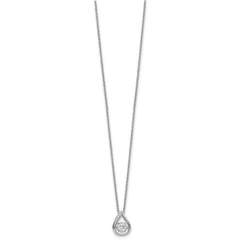 Cheryl M Sterling Silver Constant Motion Vibrant CZ Teardrop Necklace