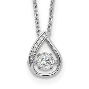 Cheryl M Sterling Silver Constant Motion Vibrant CZ Teardrop Necklace