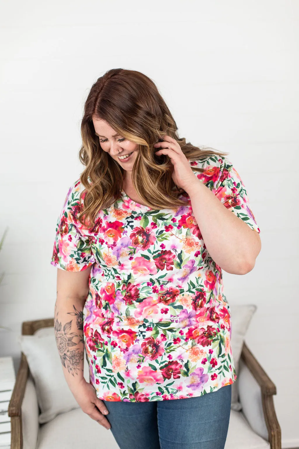 Chloe Ultra Soft Tee in Vibrant Floral