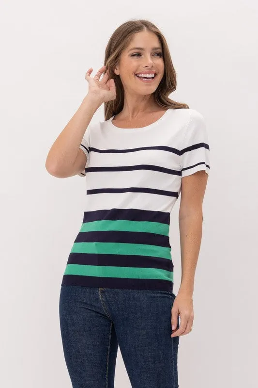 Cielo Short Sleeve Sweater. Fall Clearance!