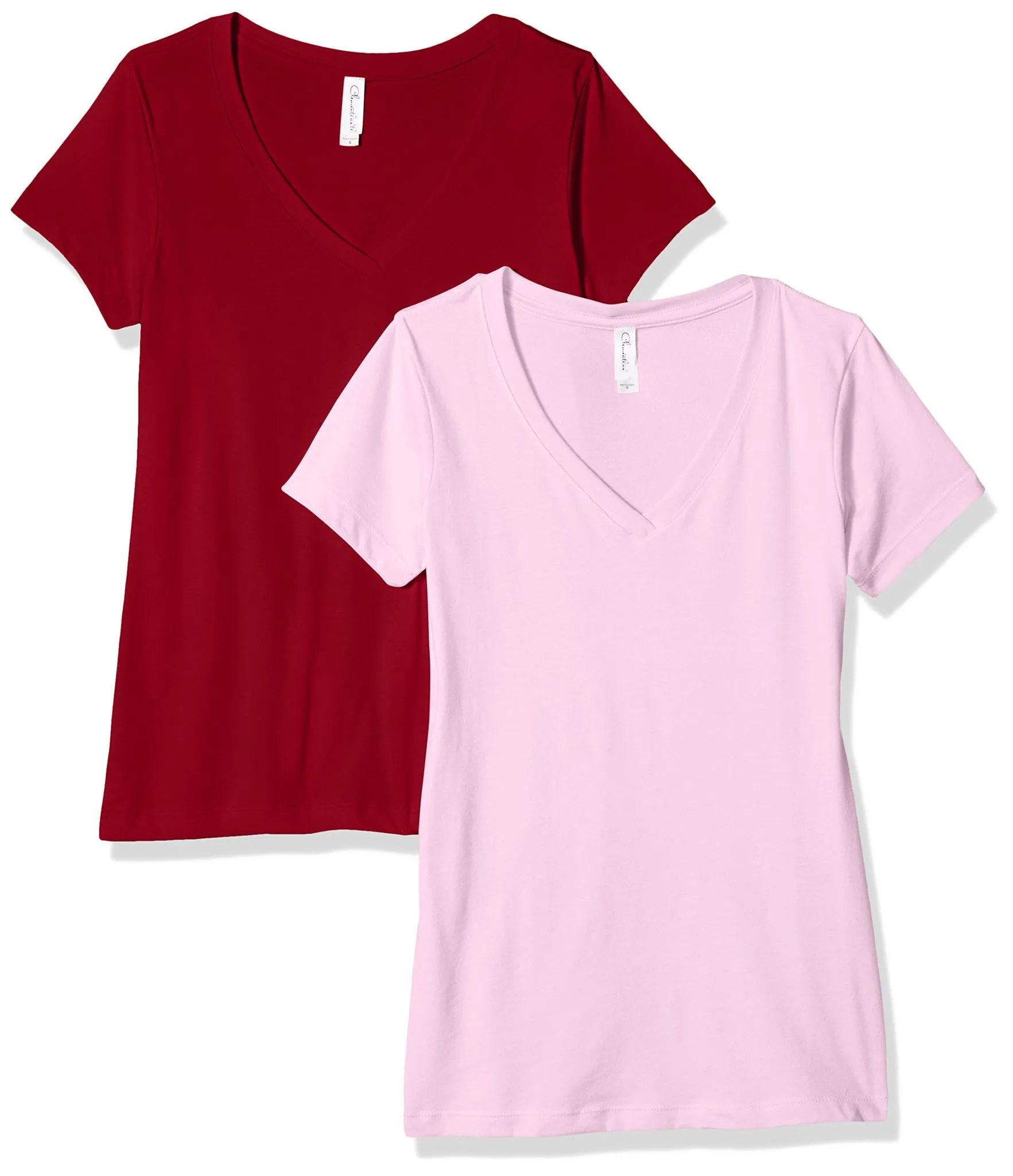 Clementine Women's Petite Plus Ideal V Neck Tee (Pack of 2)