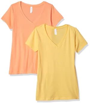 Clementine Women's Petite Plus Ideal V Neck Tee (Pack of 2)