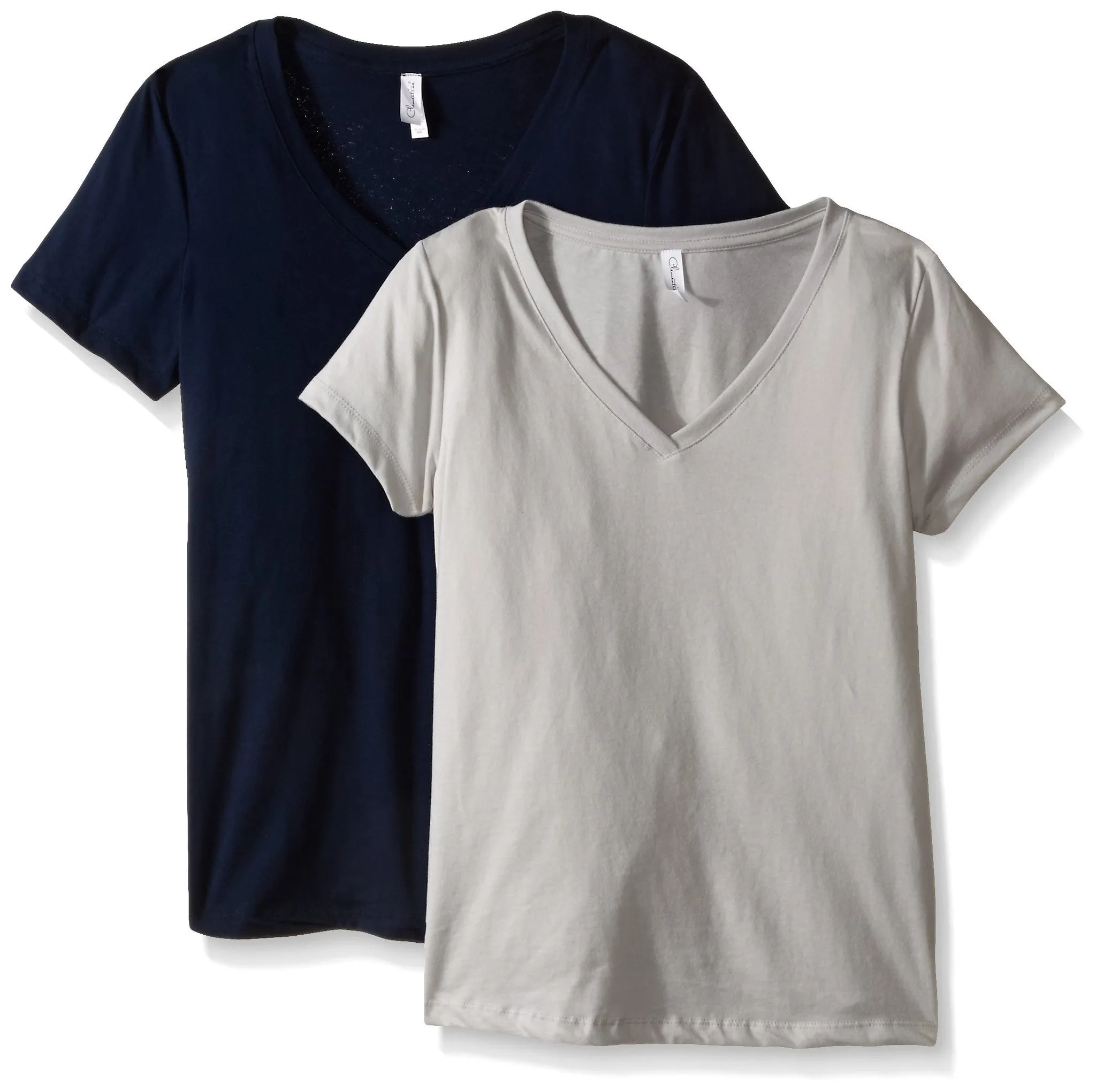 Clementine Women's Petite Plus Ideal V Neck Tee (Pack of 2)