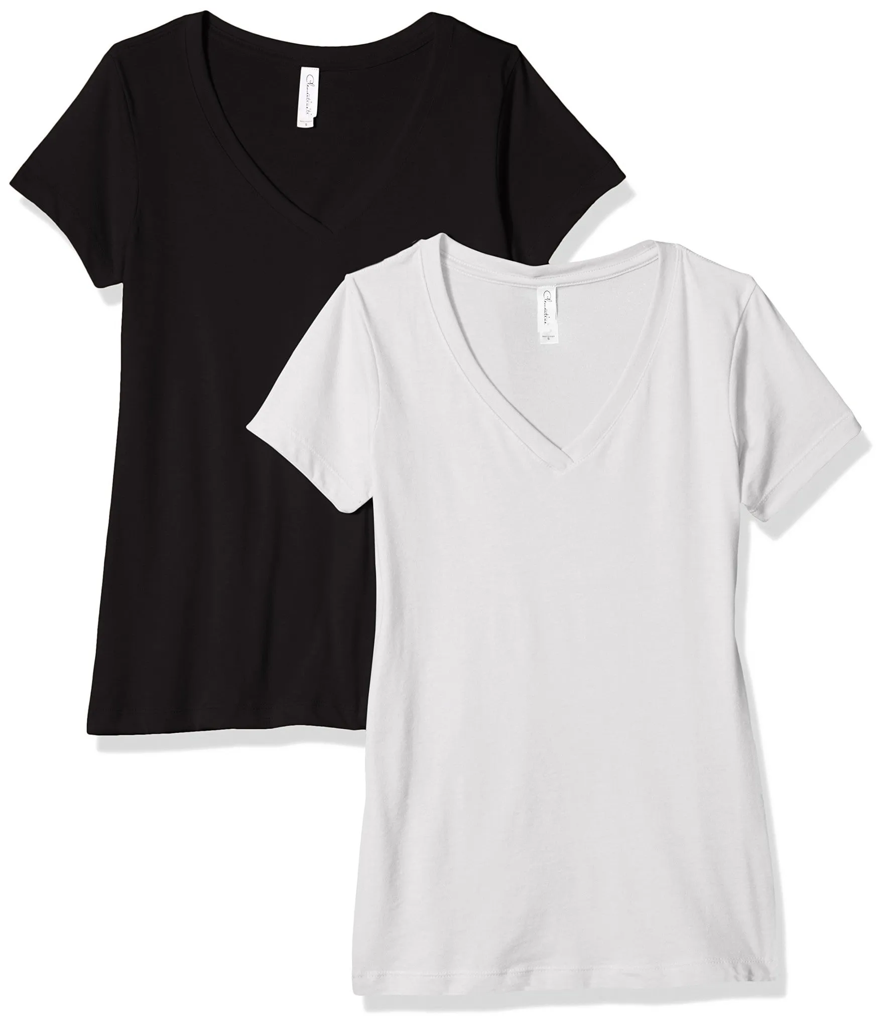 Clementine Women's Petite Plus Ideal V Neck Tee (Pack of 2)