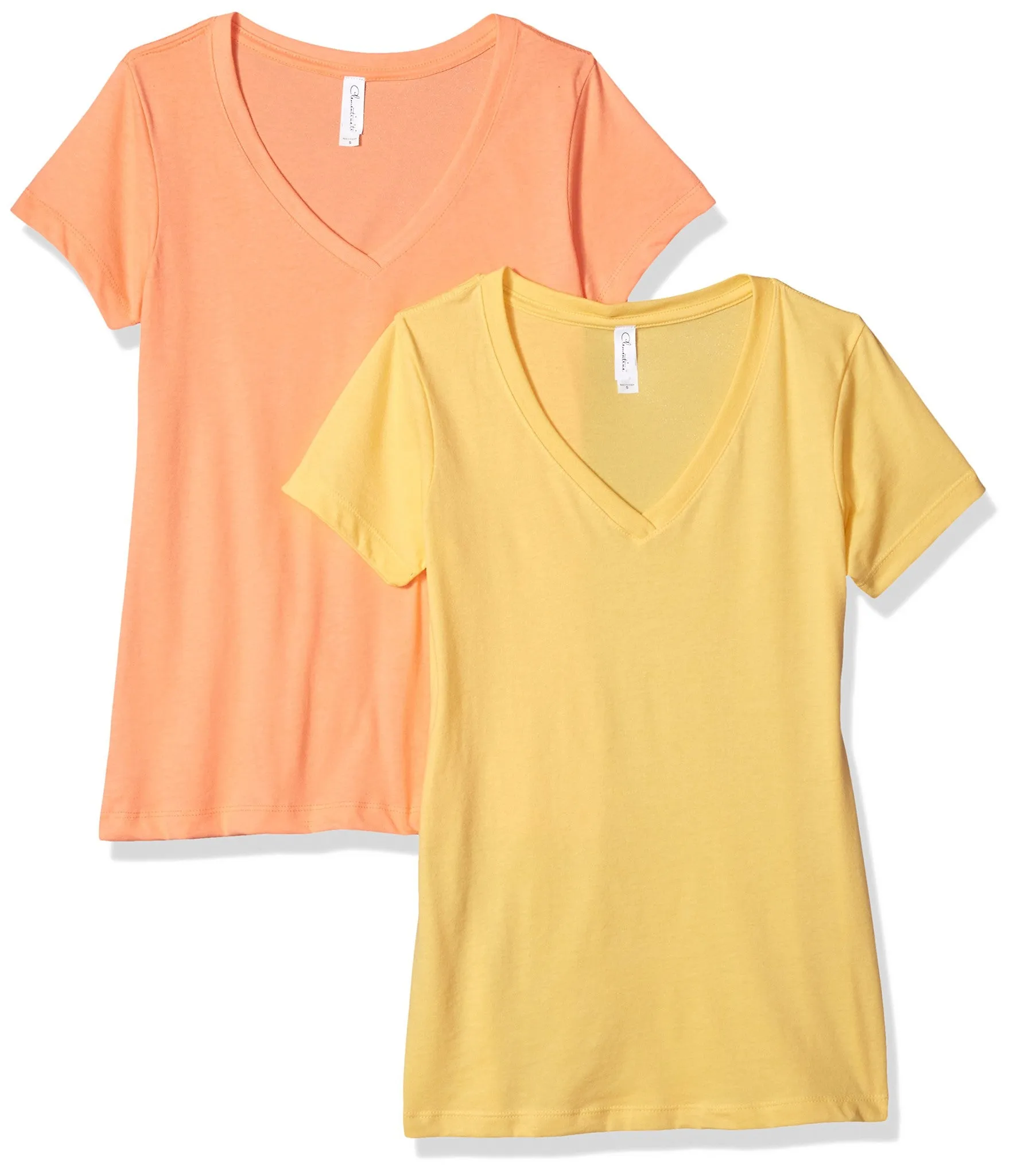 Clementine Women's Petite Plus Ideal V Neck Tee (Pack of 2)