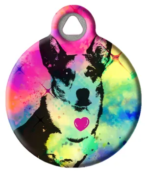 Colorful Pop Art Corgi Dog Pet ID Tag