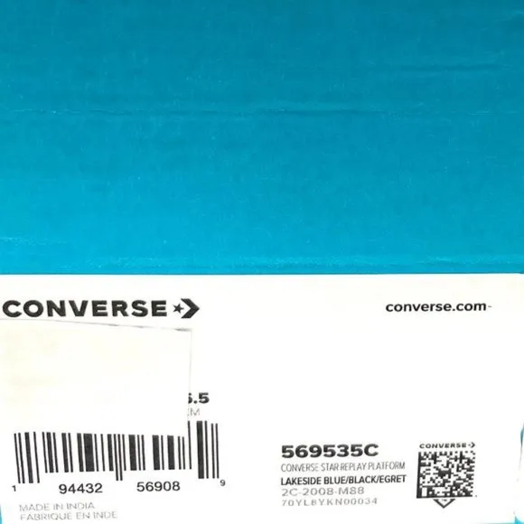 Converse Women's 569535C Star Replay Platform Lakeside Blue Faux Leather Sneaker