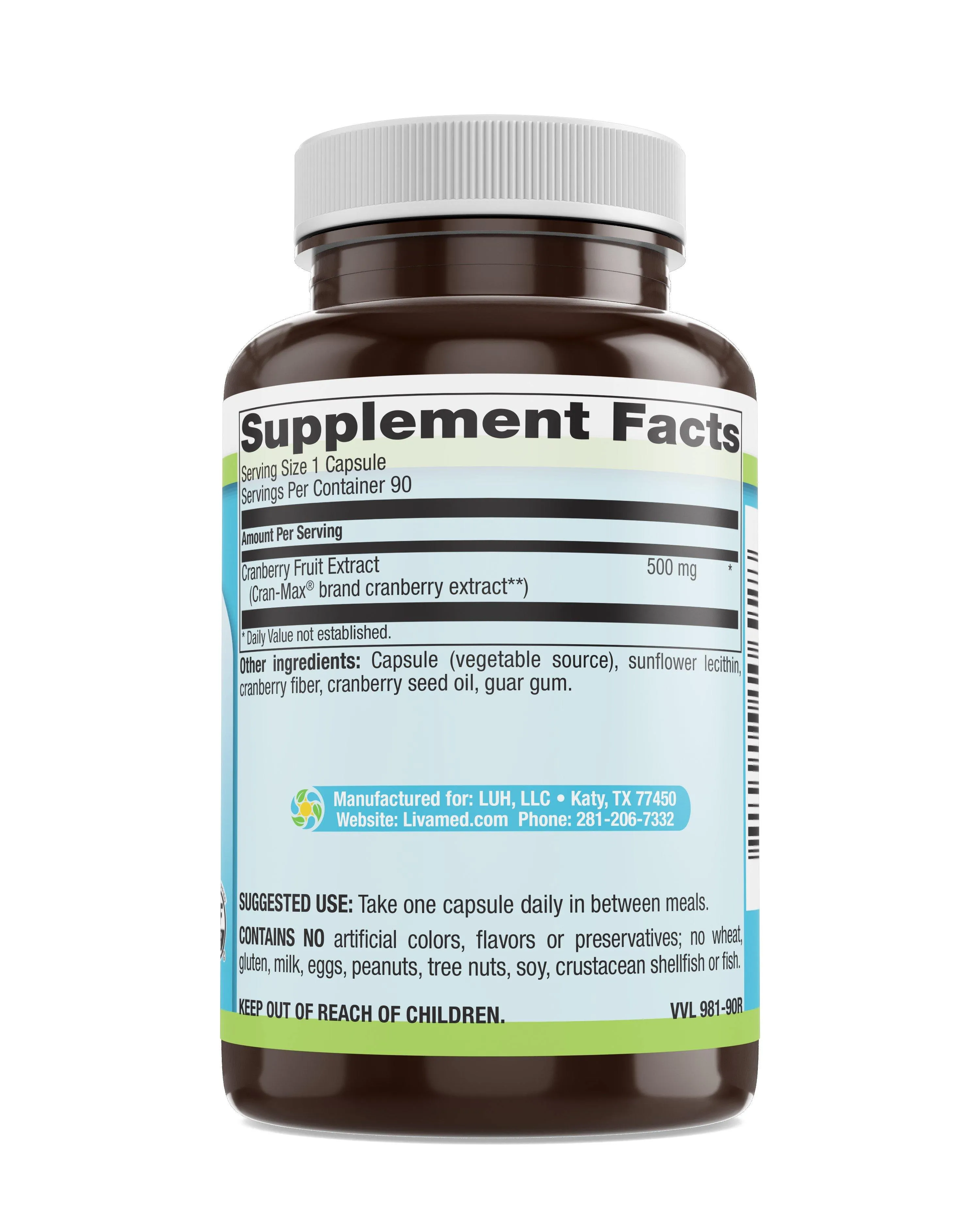 Cranberry (Cran-Max®) Veg Caps 90 Count