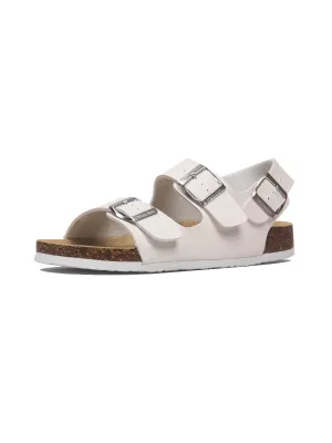 Cream Double-Strap Slingback Sandals