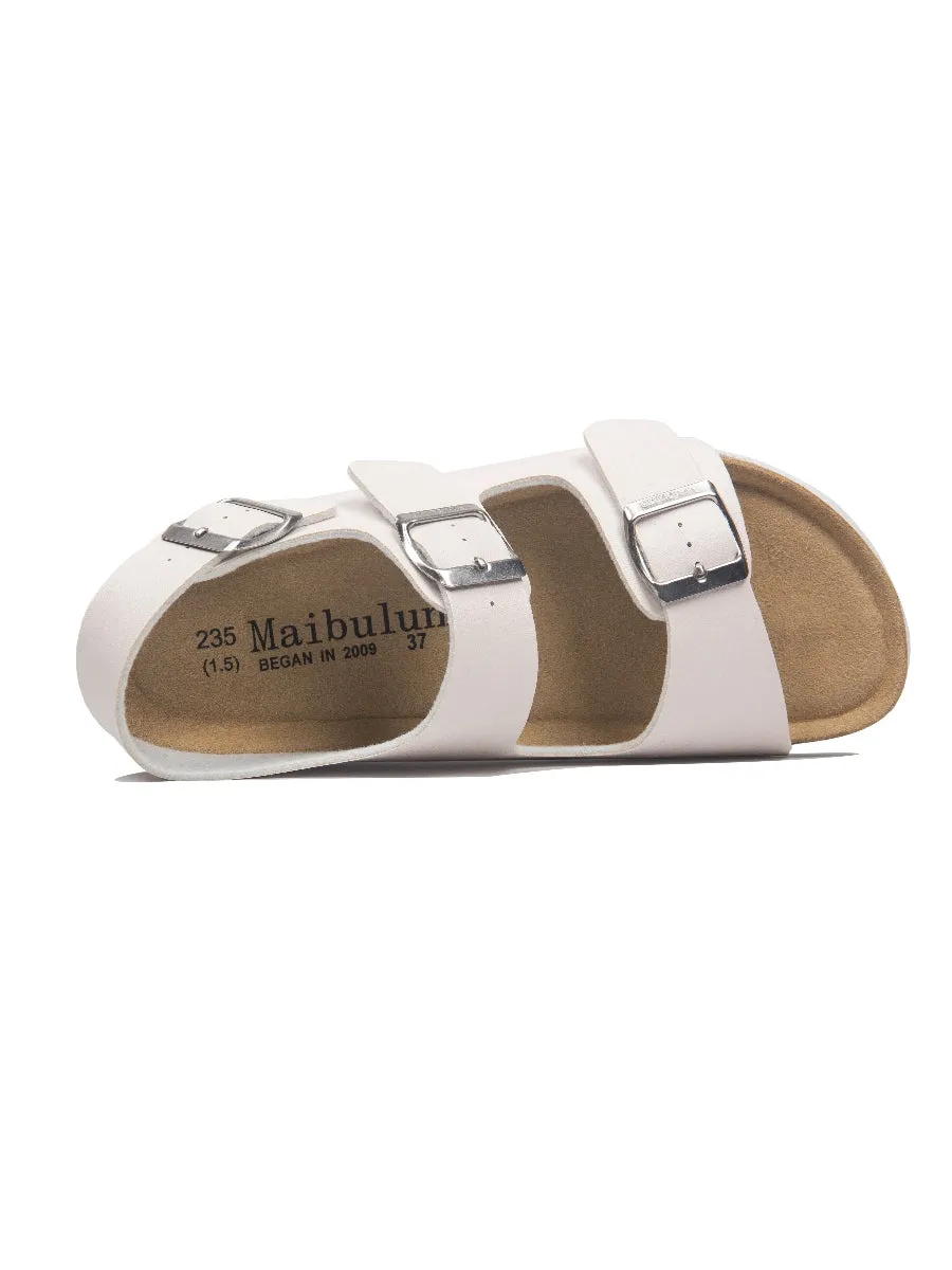Cream Double-Strap Slingback Sandals