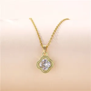 Crystal & 18K Gold-Plated Clover Pendant Necklace