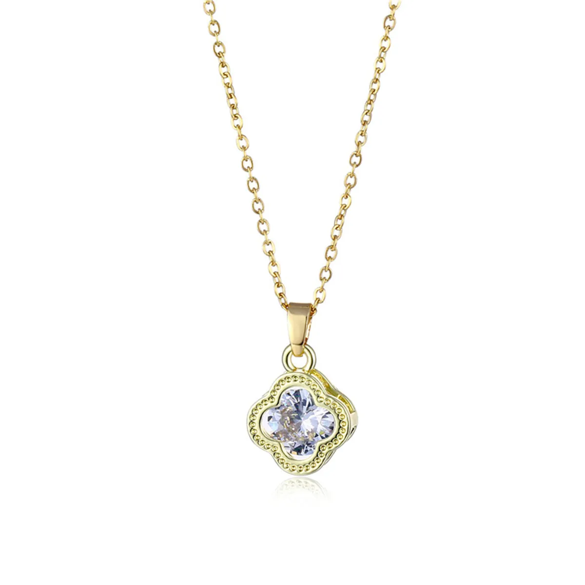 Crystal & 18K Gold-Plated Clover Pendant Necklace