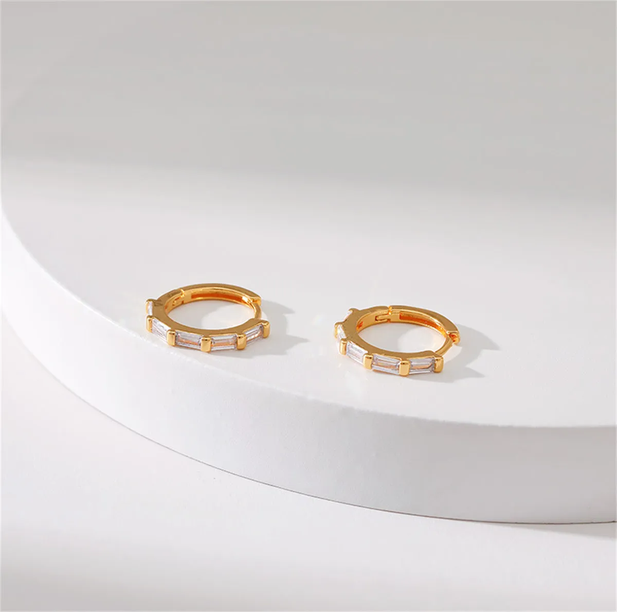 Crystal & 18K Gold-Plated Huggie Earrings