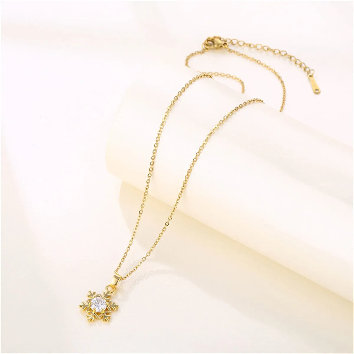 Crystal & 18K Gold-Plated Snowflake Pendant Necklace