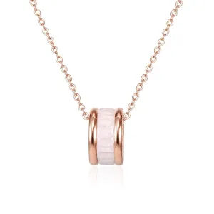 Crystal & 18K Rose Gold-Plated Roman Numeral Ring Pendant Necklace