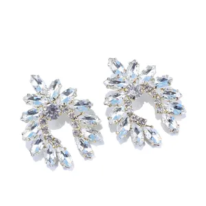 Crystal & Cubic Zirconia Curved Stud Earrings