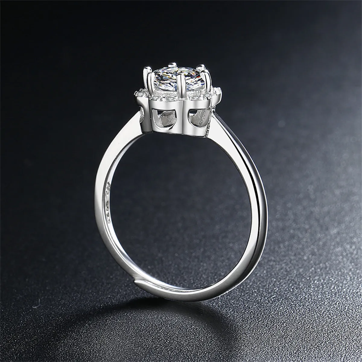 Crystal & Cubic Zirconia Floral Ring