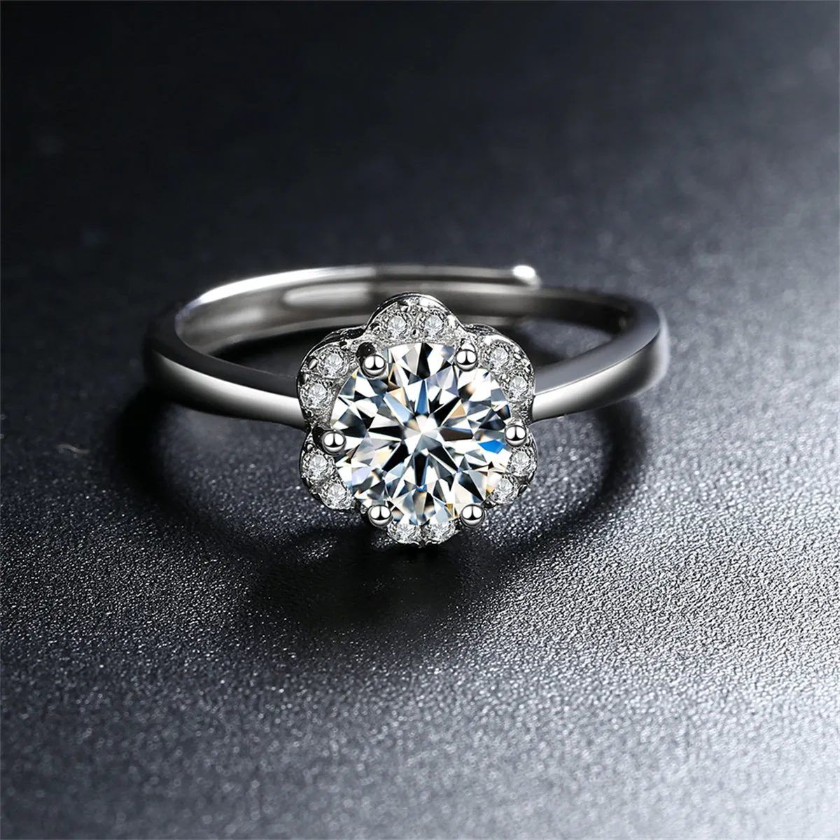 Crystal & Cubic Zirconia Floral Ring