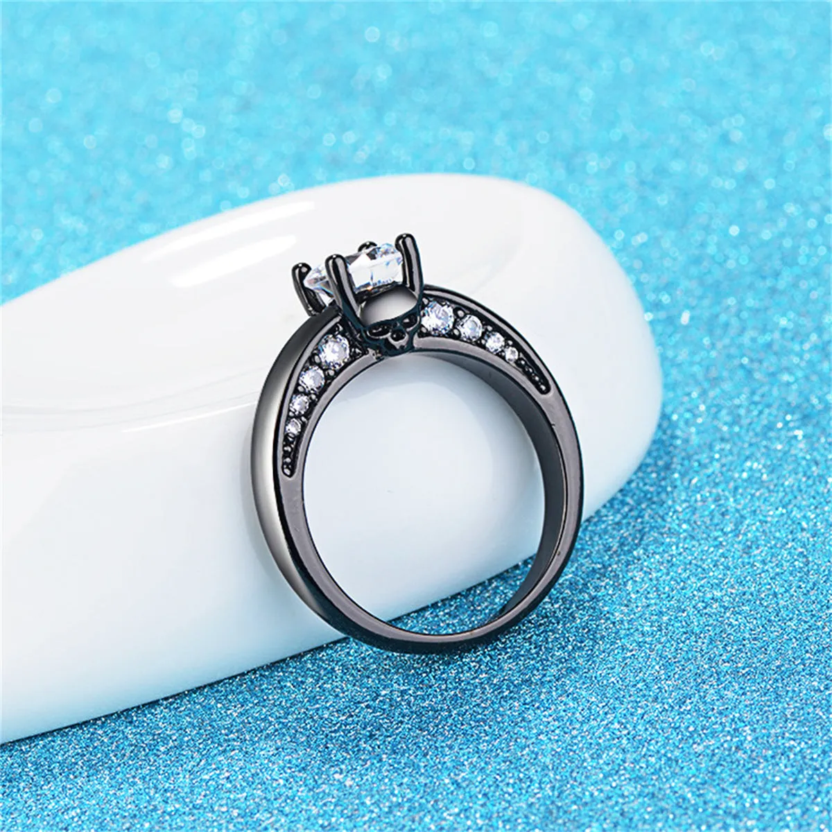 Crystal & Cubic Zirconia Skull Ring