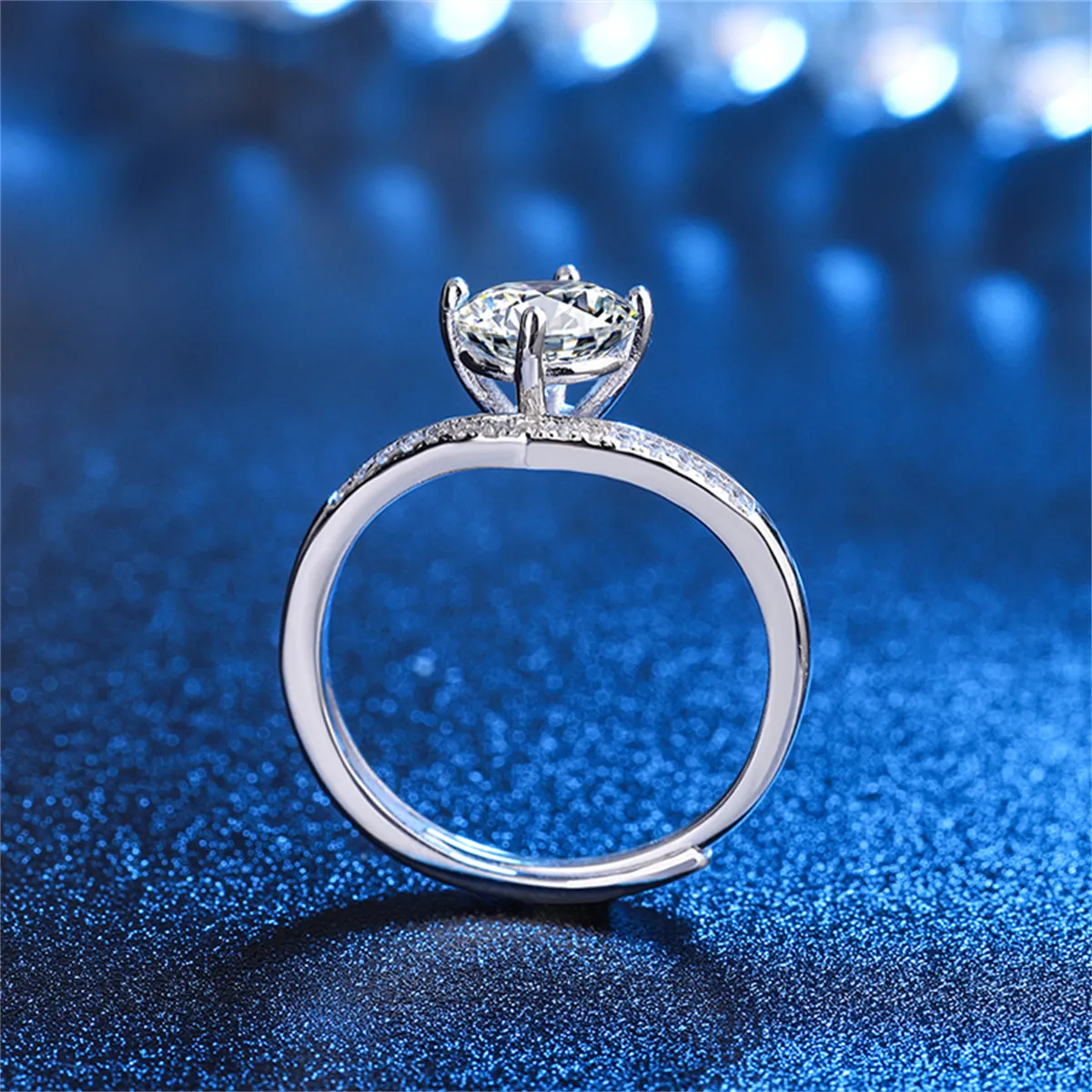 Crystal & Cubic Zirconia V Ring
