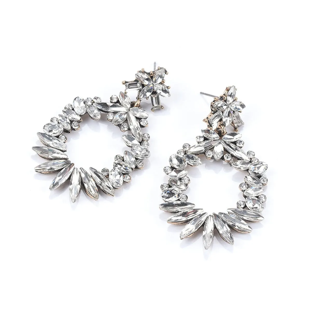 Crystal & Cubic Zirconia Wreath Drop Earrings