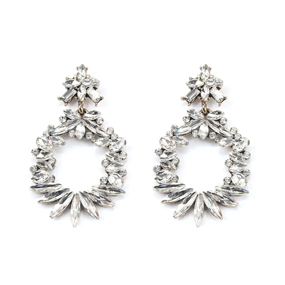 Crystal & Cubic Zirconia Wreath Drop Earrings