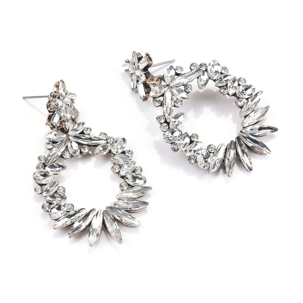 Crystal & Cubic Zirconia Wreath Drop Earrings