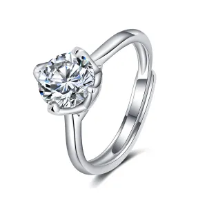 Crystal & Silver-Plated Blossom Ring