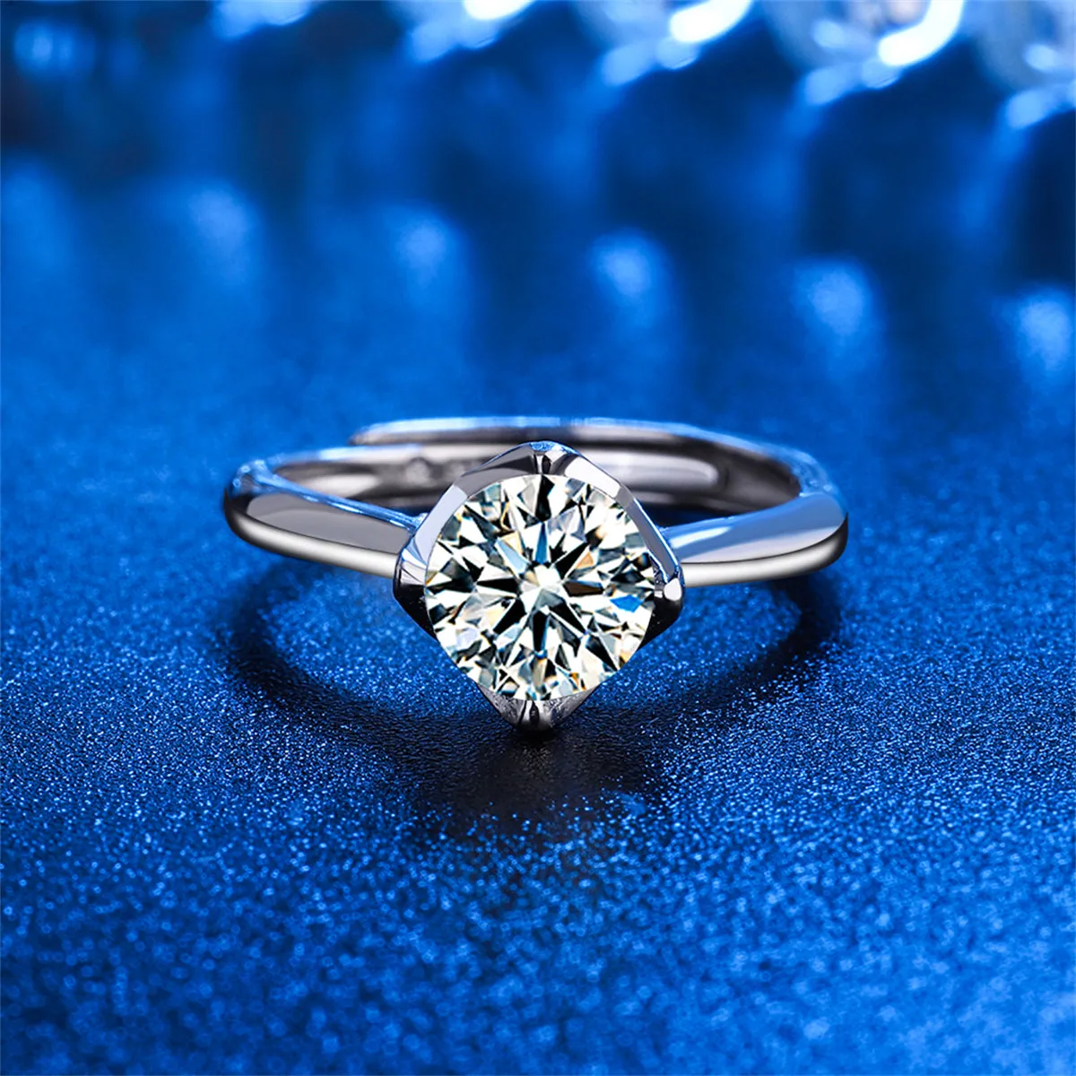 Crystal & Silver-Plated Blossom Ring