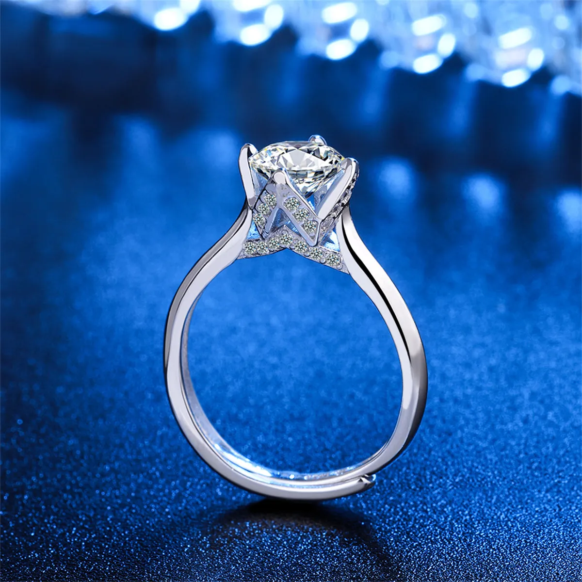 Crystal & Silver-Plated Blossom Ring