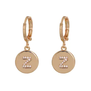 Cubic Zirconia & 18K Gold-Plated Letter Z Cut Drop Earrings