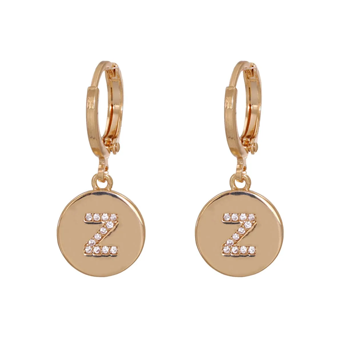 Cubic Zirconia & 18K Gold-Plated Letter Z Cut Drop Earrings