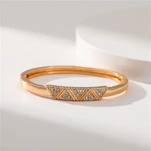 Cubic Zirconia & 18K Gold-Plated Mountain Range Bangle