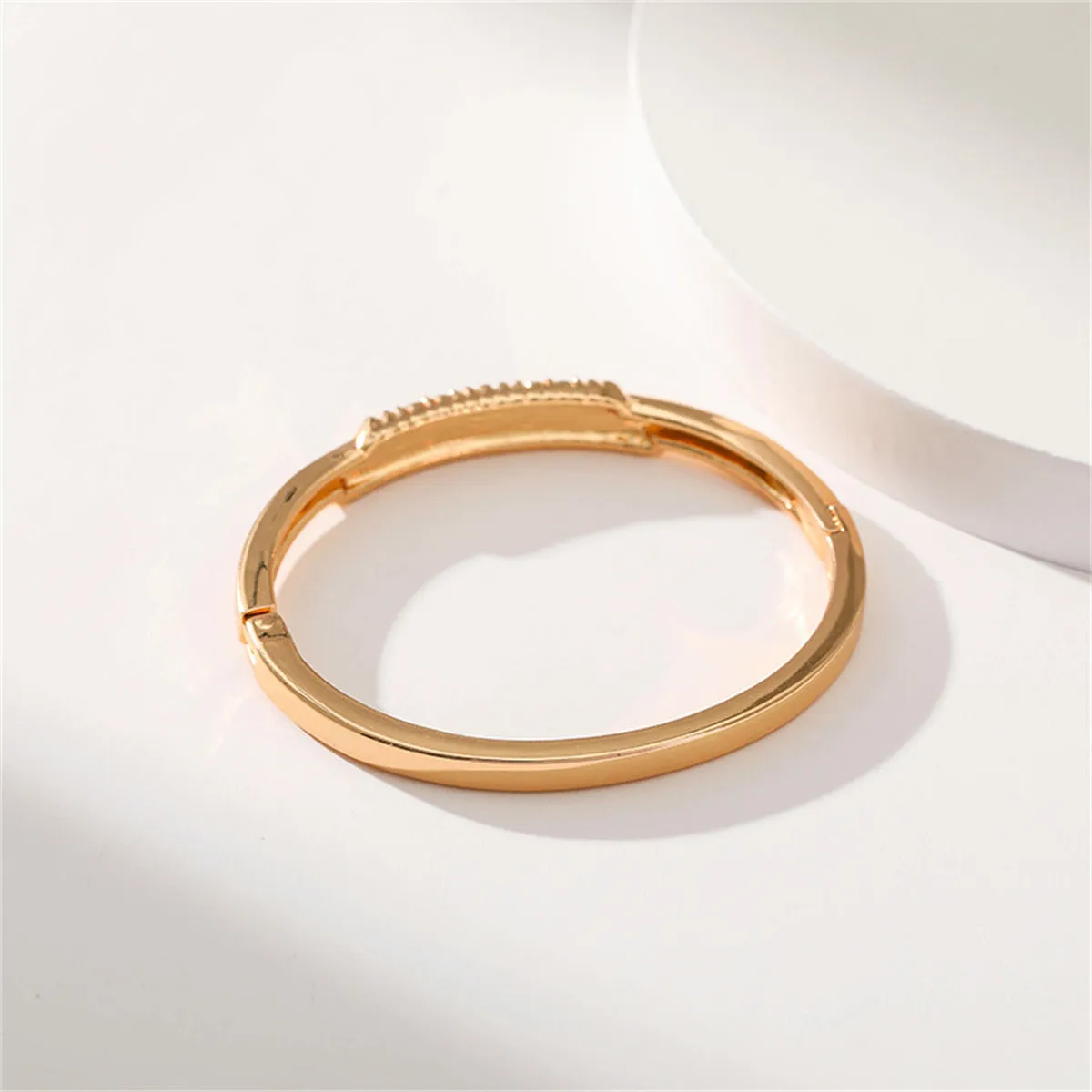 Cubic Zirconia & 18K Gold-Plated Mountain Range Bangle