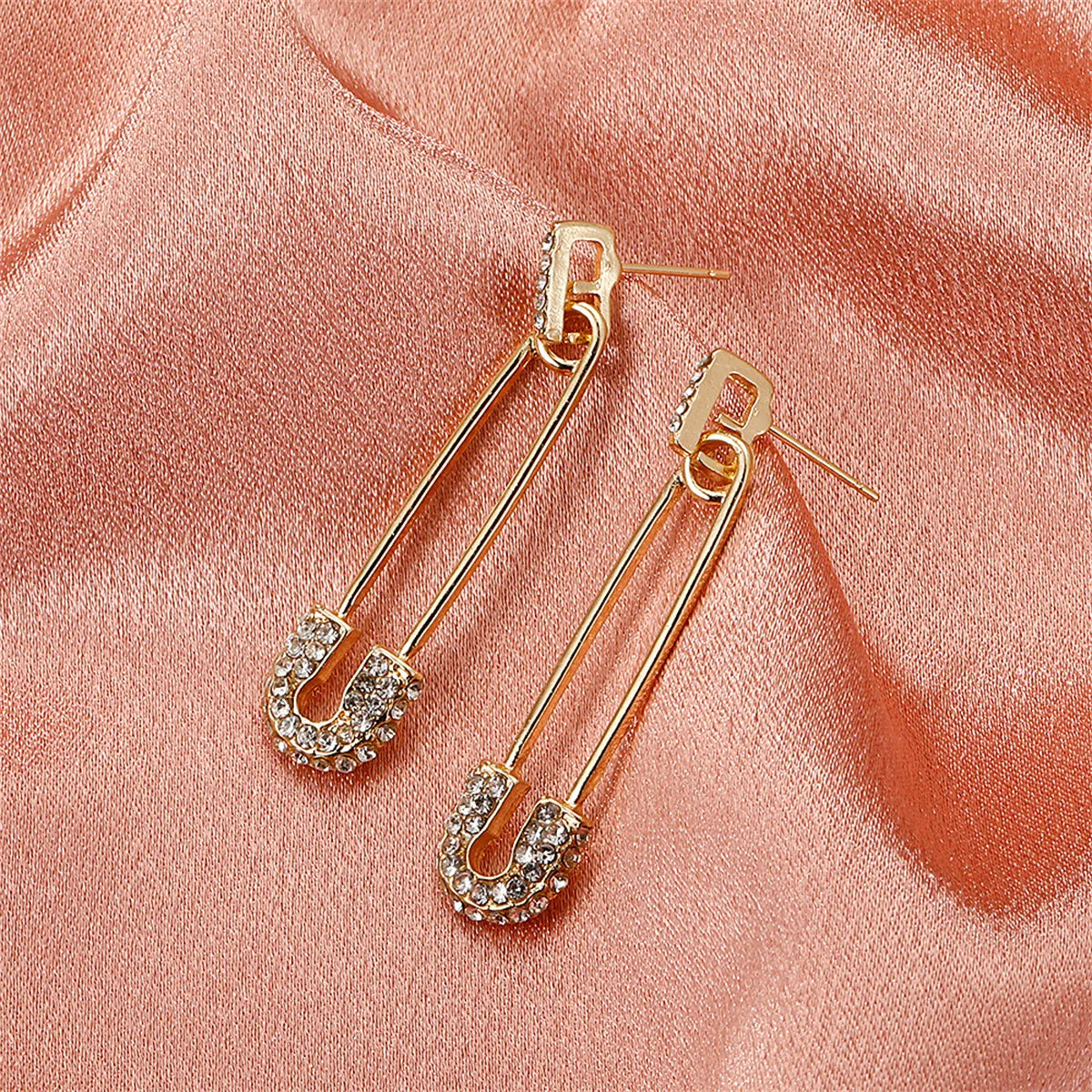 Cubic Zirconia & 18K Gold-Plated Pin Drop Earrings