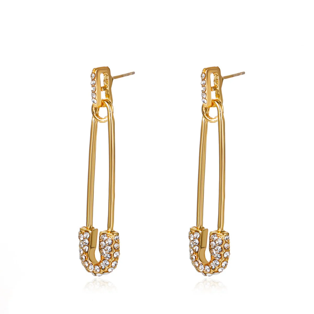 Cubic Zirconia & 18K Gold-Plated Pin Drop Earrings